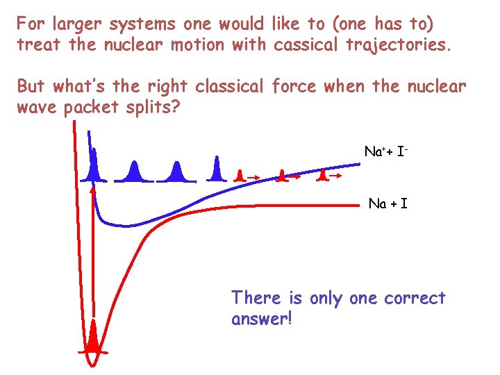 For larger systems one would like to (one has to) treat the nuclear motion