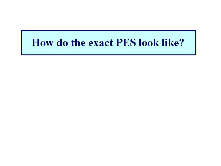 How do the exact PES look like? 