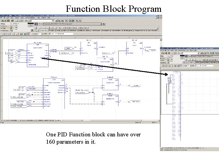 Function Block Program One PID Function block can have over 160 parameters in it.