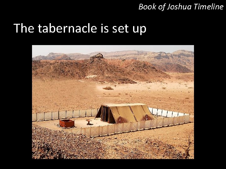 Book of Joshua Timeline The tabernacle is set up 
