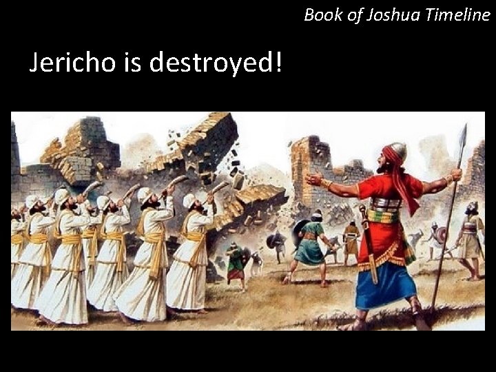 Book of Joshua Timeline Jericho is destroyed! 