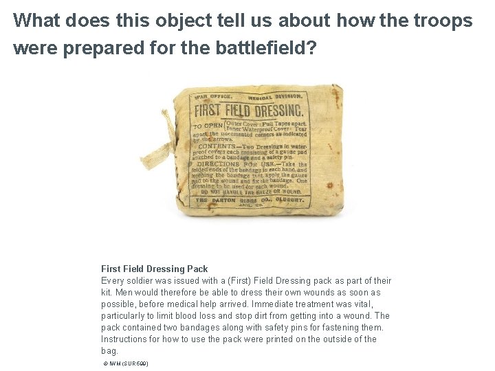 What does this object tell us about how the troops were prepared for the