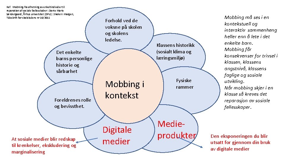 Ref. Mobning-fra afretning av enkeltindivider til reparation af sociale fællesskaber : Dorte Marie Søndergaard,