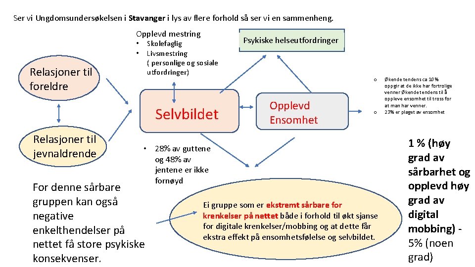 Ser vi Ungdomsundersøkelsen i Stavanger i lys av flere forhold så ser vi en