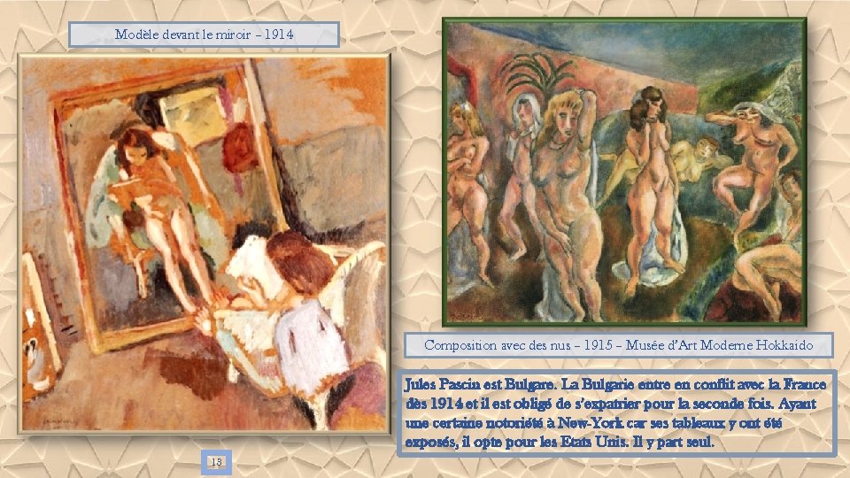 Modèle devant le miroir – 1914 Composition avec des nus – 1915 – Musée