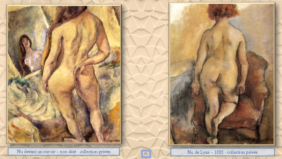 Nu devant un miroir – non daté - collection privée 21 Nu de Lysis Nu devant un miroir – non daté - collection privée 21 Nu de Lysis