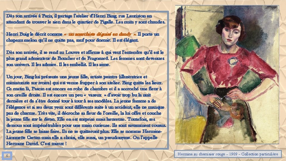 Dès son arrivée à Paris, il partage l’atelier d’Henri Bing, rue Lauriston en attendant Dès son arrivée à Paris, il partage l’atelier d’Henri Bing, rue Lauriston en attendant