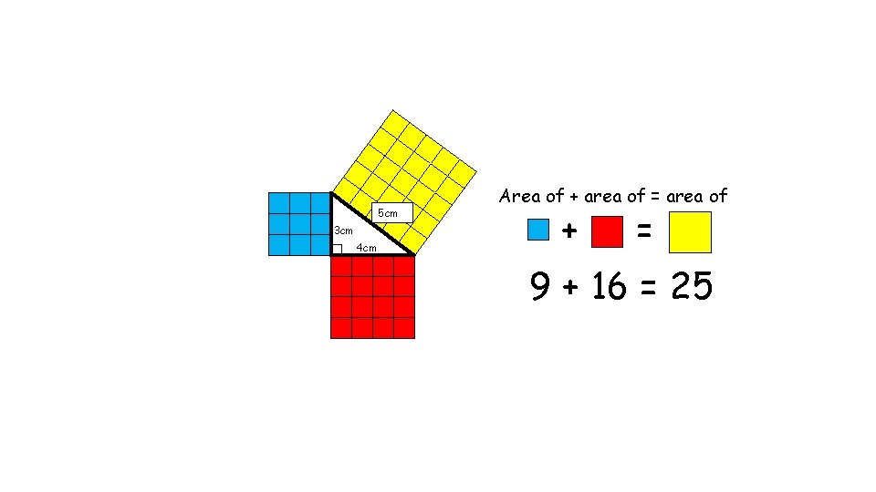 3 cm 5 cm ? cm 4 cm Area of + area of =