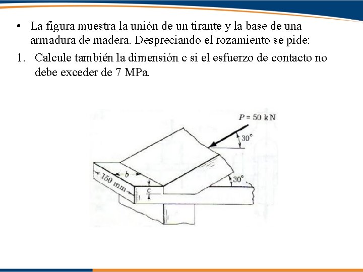  • La figura muestra la unión de un tirante y la base de