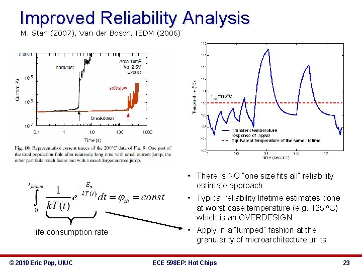 Improved Reliability Analysis M. Stan (2007), Van der Bosch, IEDM (2006) • There is