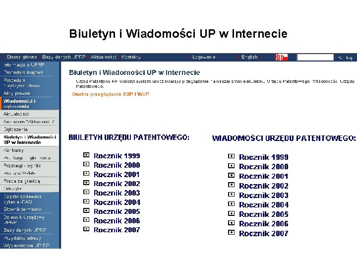 Biuletyn i Wiadomości UP w Internecie 