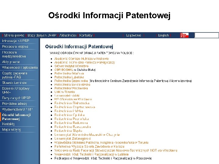 Ośrodki Informacji Patentowej 