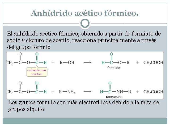 Anhídrido acético fórmico. El anhídrido acético fórmico, obtenido a partir de formiato de sodio