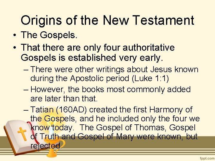 Origins of the Bible The New Testament Origins