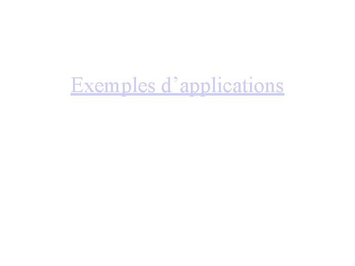 Exemples d’applications 