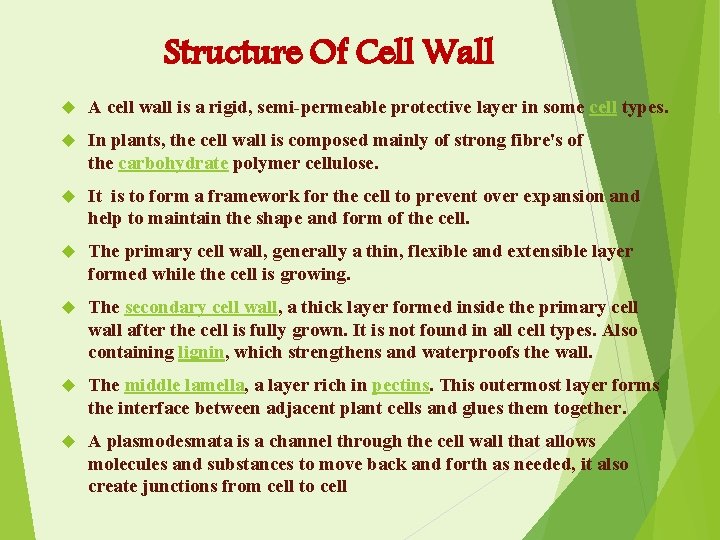 Structure Of Cell Wall A cell wall is a rigid, semi-permeable protective layer in