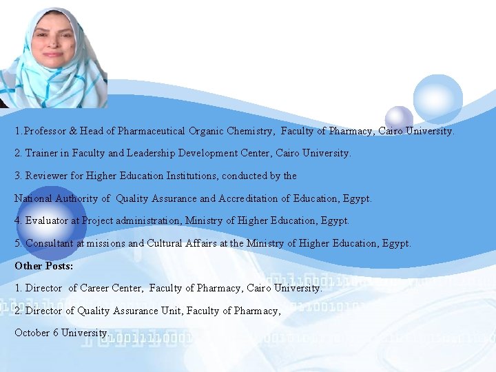 LOGO Who am I 1. Professor & Head of Pharmaceutical Organic Chemistry, Faculty of