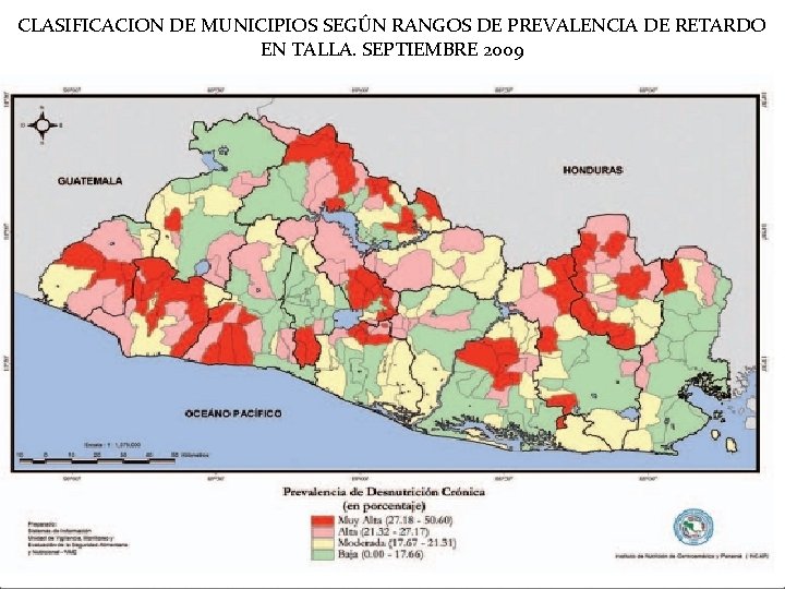 CLASIFICACION DE MUNICIPIOS SEGÚN RANGOS DE PREVALENCIA DE RETARDO EN TALLA. SEPTIEMBRE 2009 Situacion