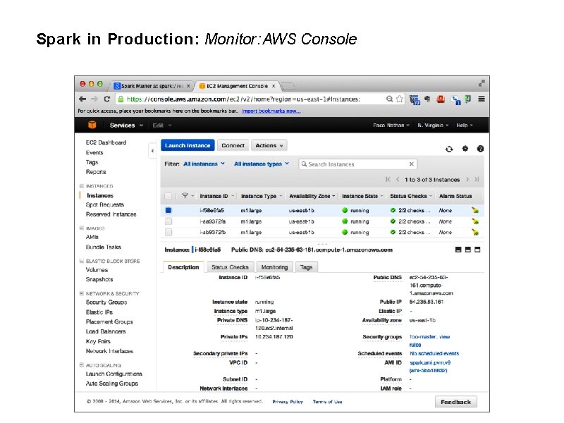Spark in Production: Monitor: AWS Console 