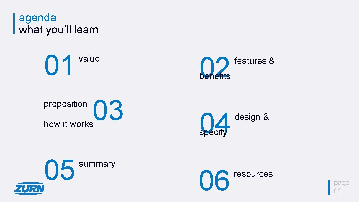 agenda what you’ll learn 01 value 04 design & 06 resources benefits proposition 03