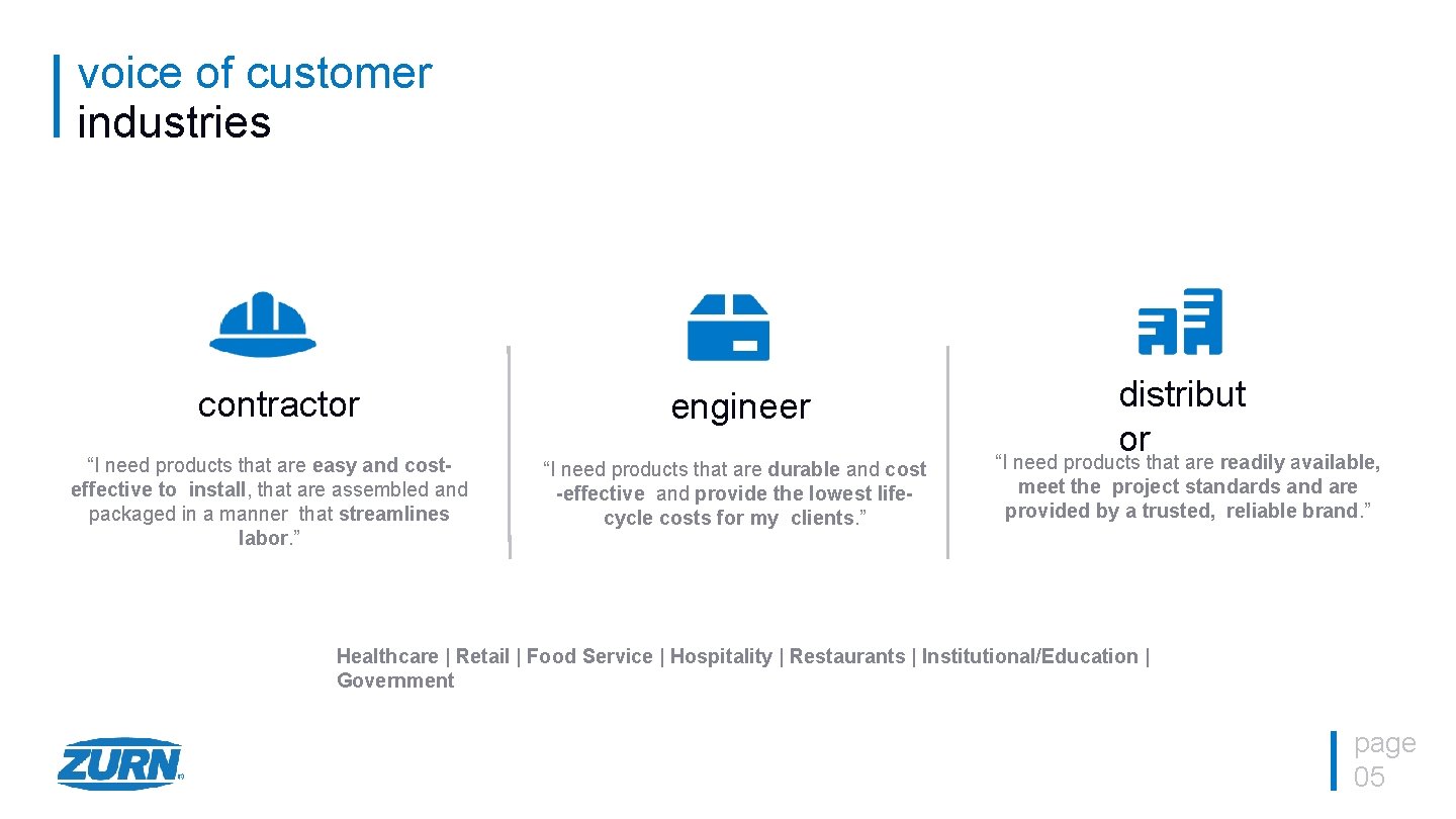 voice of customer industries contractor “I need products that are easy and costeffective to