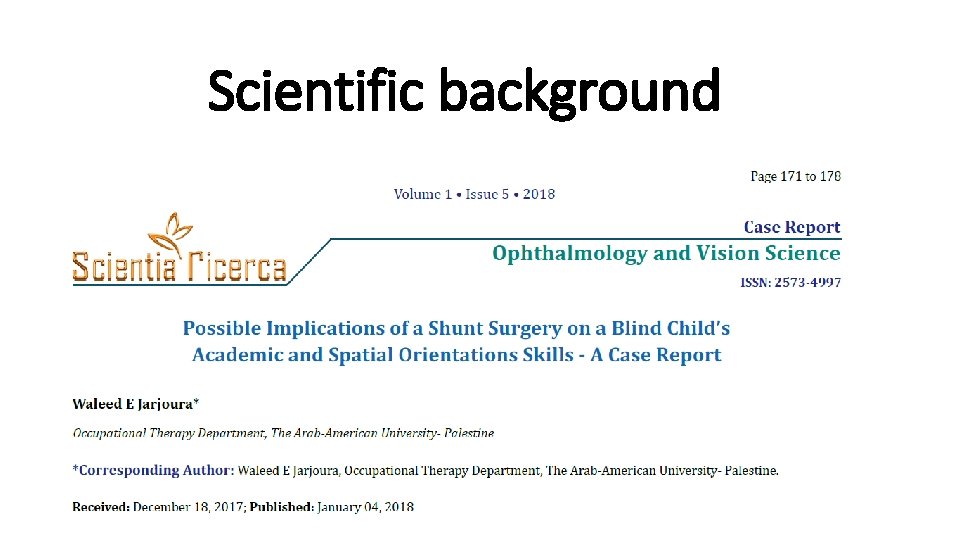 Scientific background 