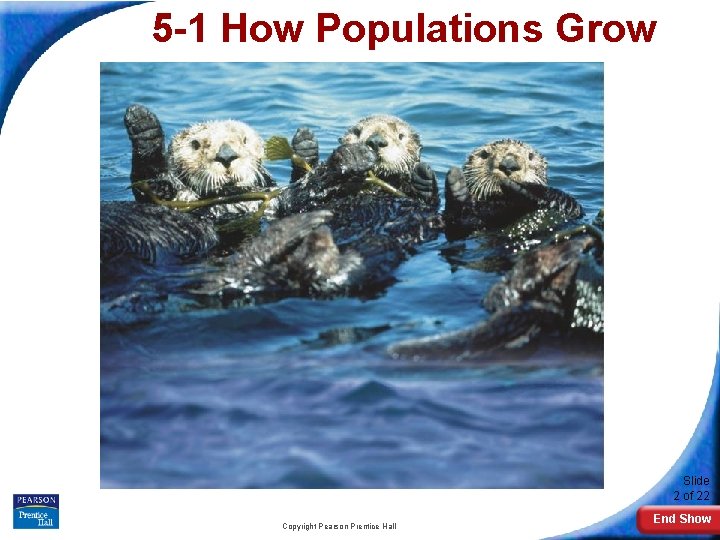 5 -1 How Populations Grow Slide 2 of 22 Copyright Pearson Prentice Hall End