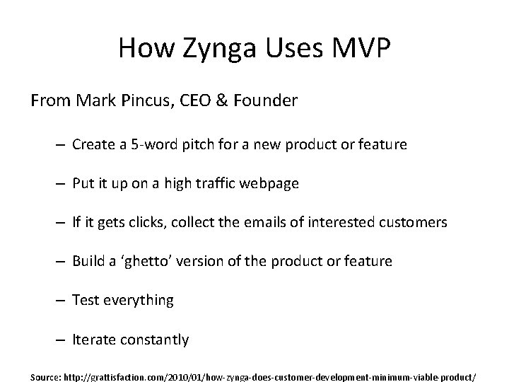 How Zynga Uses MVP From Mark Pincus, CEO & Founder – Create a 5