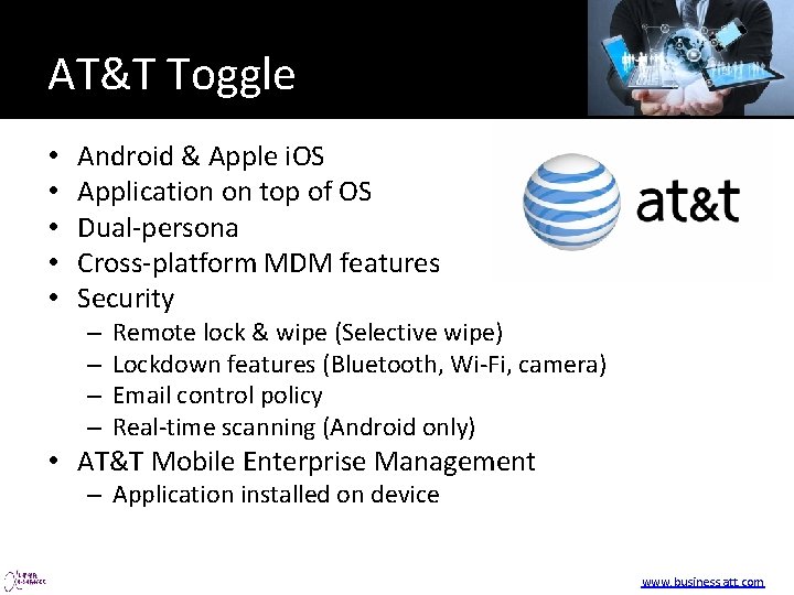 AT&T Toggle • • • Android & Apple i. OS Application on top of