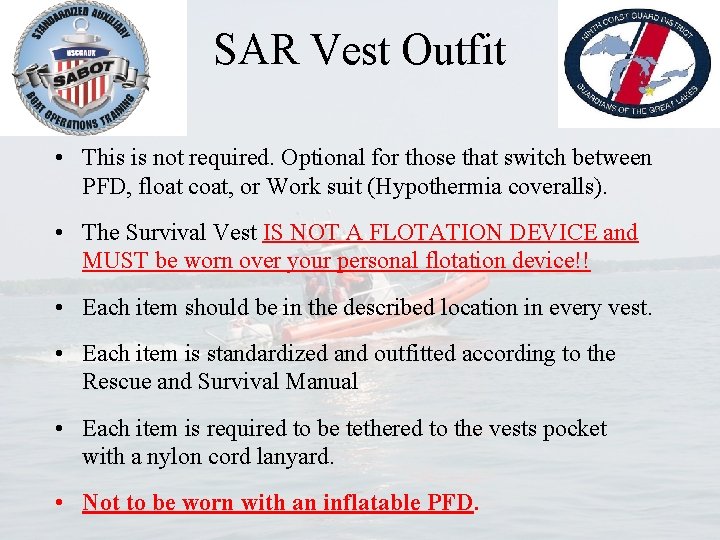 SAR Vest Outfit • This is not required. Optional for those that switch between