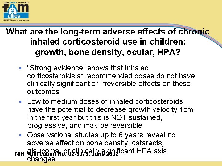 What are the long-term adverse effects of chronic inhaled corticosteroid use in children: growth,