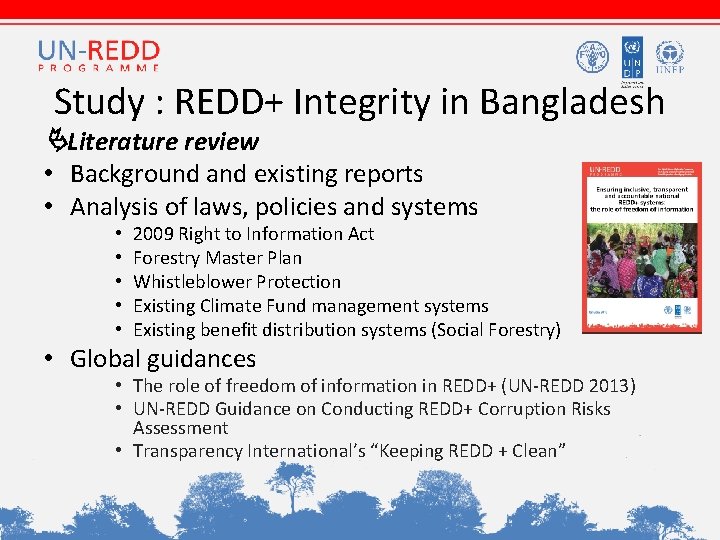 Study : REDD+ Integrity in Bangladesh Literature review • Background and existing reports •