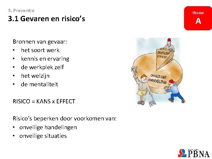 3. Preventie 3. 1 Gevaren en risico’s Bronnen van gevaar: • het soort werk 3. Preventie 3. 1 Gevaren en risico’s Bronnen van gevaar: • het soort werk