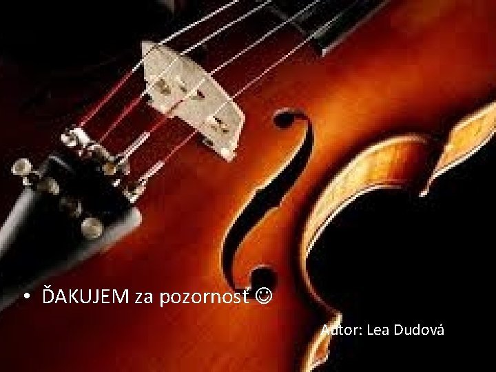  • ĎAKUJEM za pozornosť Autor: Lea Dudová 