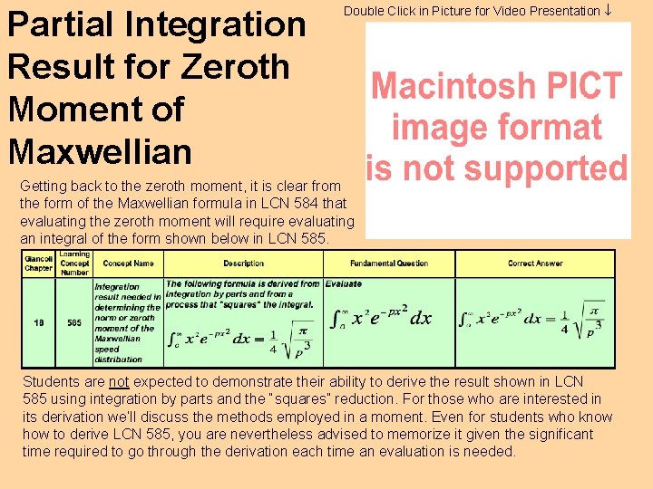 Partial Integration Result for Zeroth Moment of Maxwellian Double Click in Picture for Video