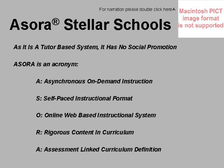 For narration please double click here Asora® Stellar Schools As It Is A Tutor
