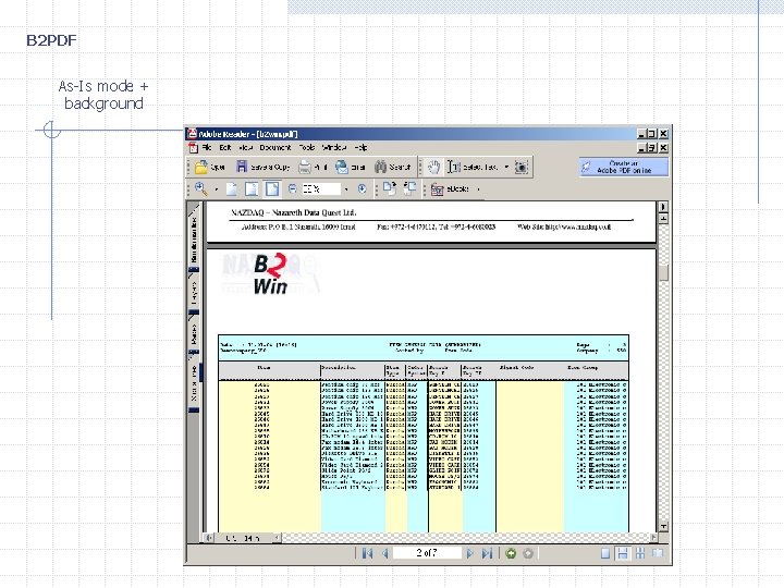 B 2 PDF As-Is mode + background 