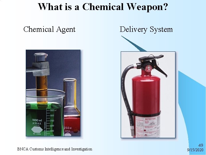 What is a Chemical Weapon? Chemical Agent BNCA Customs Intelligence and Investigation Delivery System