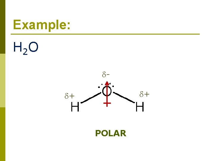 Example: H 2 O + + POLAR 