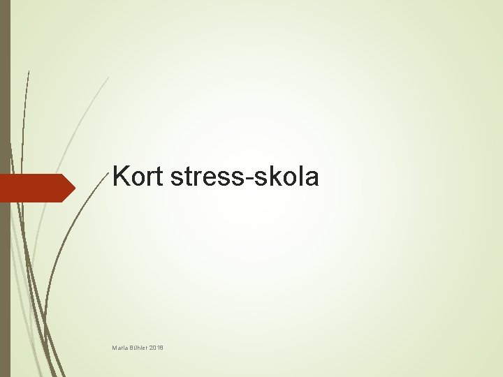 Kort stress-skola Maria Bühler 2018 