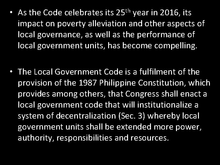  • As the Code celebrates its 25 th year in 2016, its impact