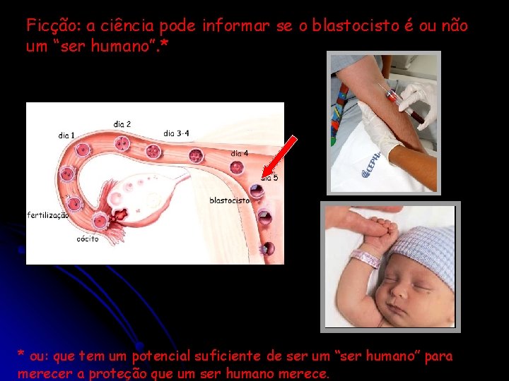 Ficção: a ciência pode informar se o blastocisto é ou não um “ser humano”.