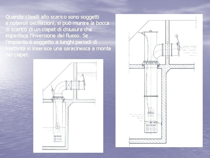 Quando i livelli allo scarico sono soggetti a notevoli oscillazioni, si può munire la