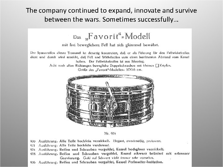 The company continued to expand, innovate and survive between the wars. Sometimes successfully… 