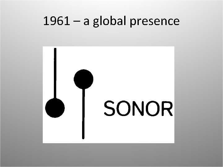 1961 – a global presence 