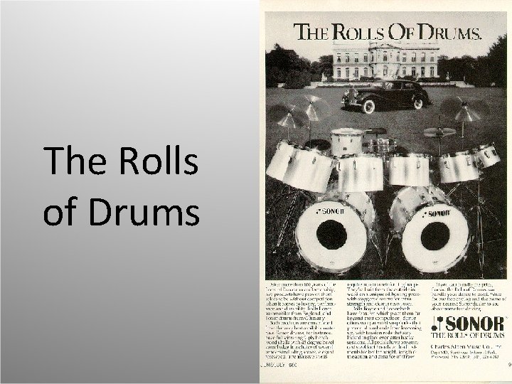 The Rolls of Drums 