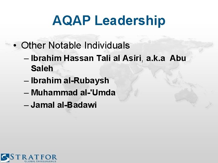 AQAP Leadership • Other Notable Individuals – Ibrahim Hassan Tali al Asiri, a. k.