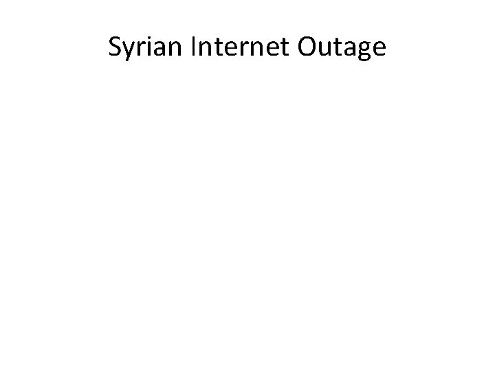 Syrian Internet Outage 