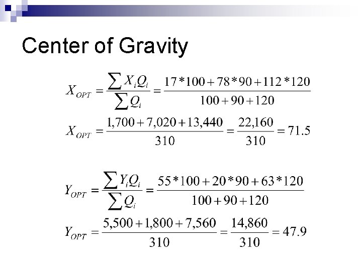 Center of Gravity 