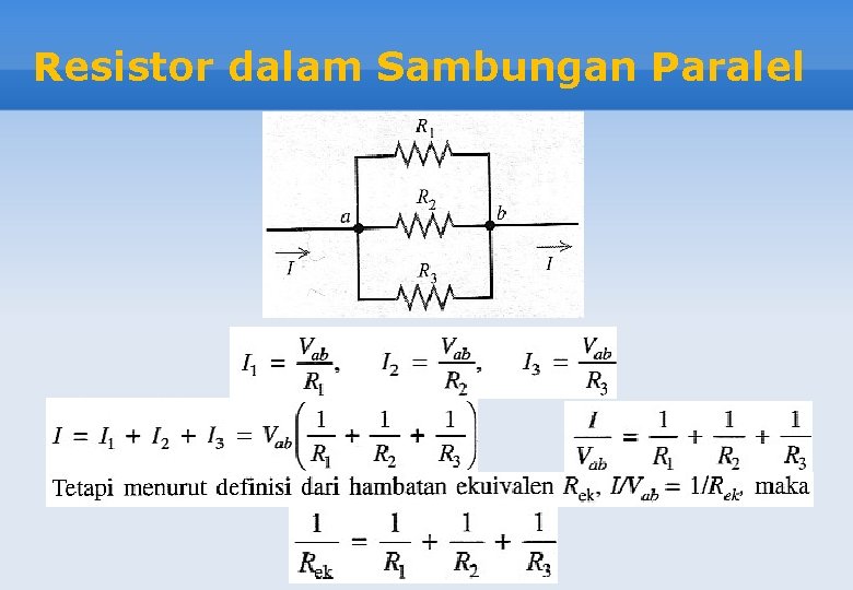 Resistor dalam Sambungan Paralel 